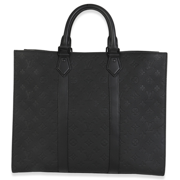 Louis Vuitton Black Monogram Embossed Taurillon Sac Plat 24H - Picture 2 of 8